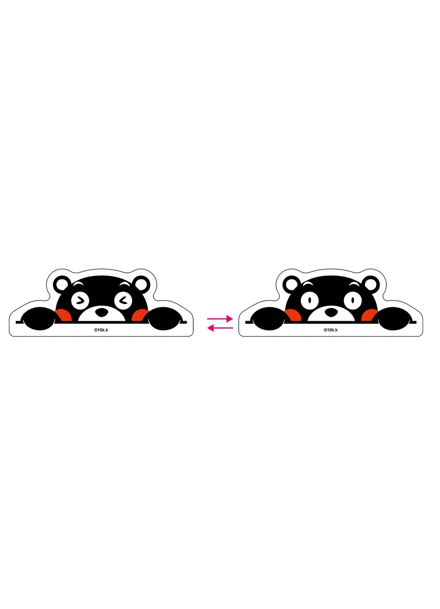 Kumamon - Kumamon Bend Over Reflective Face Changing Car Sticker