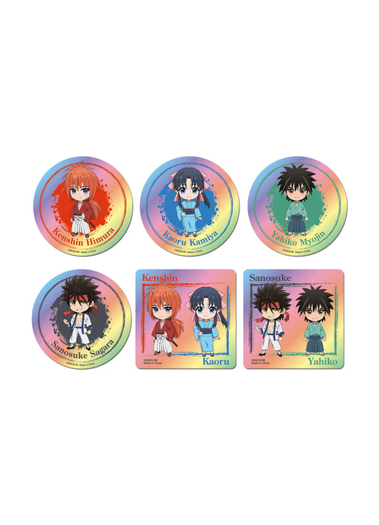 Rurouni Kenshin - SD Character Group Holographic Sticker Set