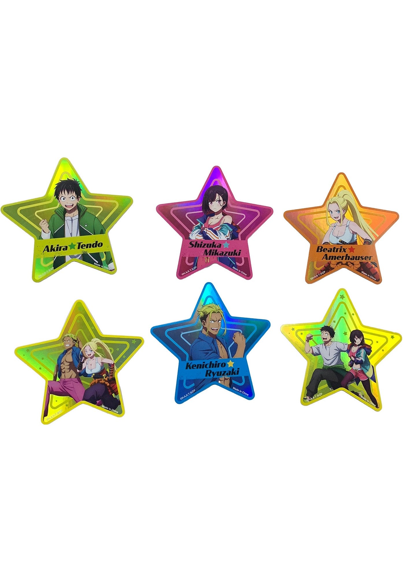 Zom 100 - Main Character Laser Hologram Die-Cut Sticker Set