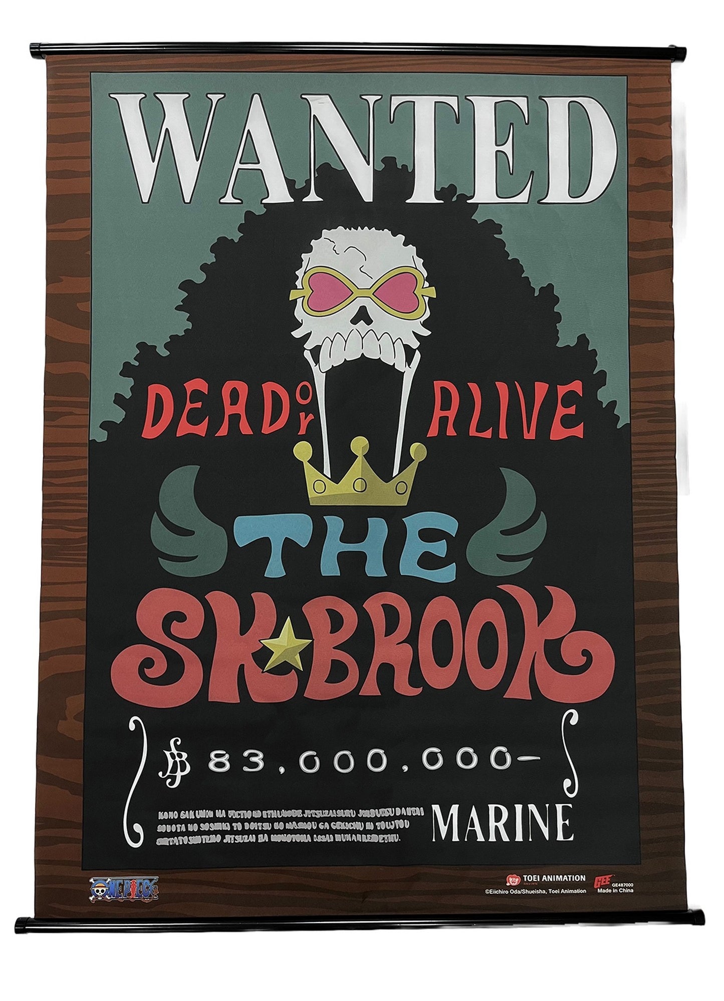 One Piece - Wanted Posters Soul King Brook Wall Scroll 31"W x 43"H