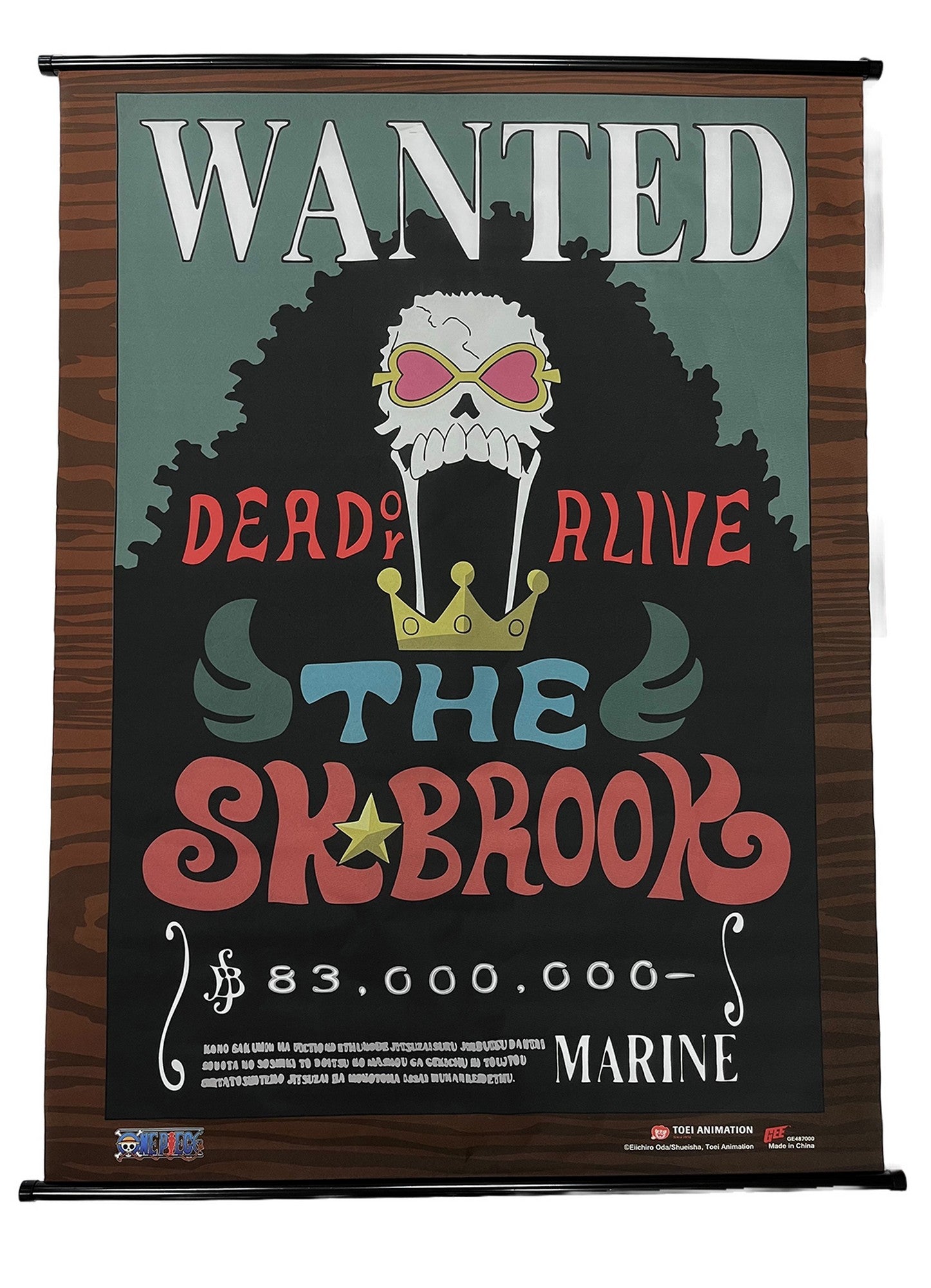 One Piece - Wanted Posters Soul King Brook Wall Scroll 31"W x 43"H