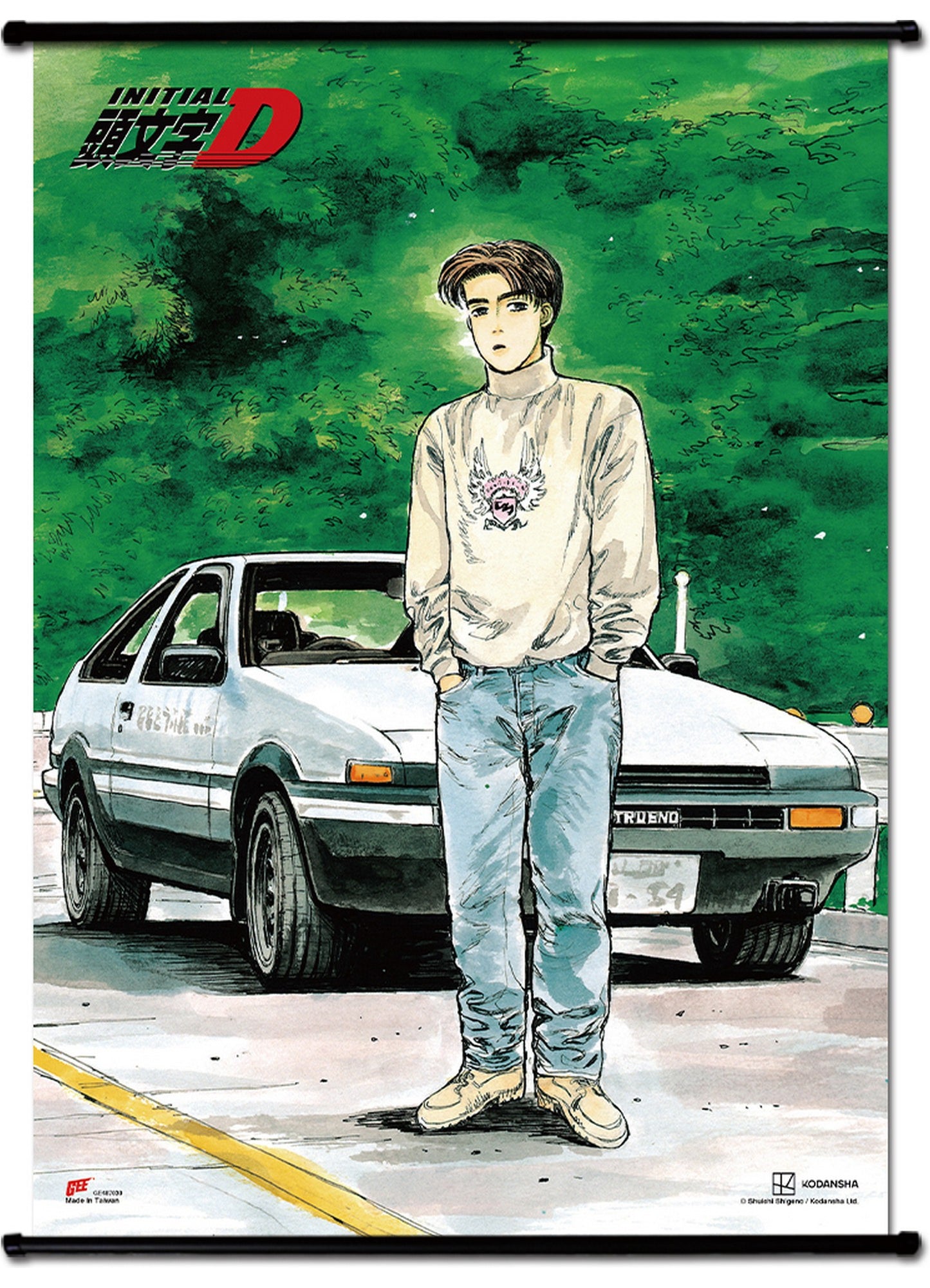 Initial D (Manga) - Takumi Fujiwara & Ae86 Wall Scroll