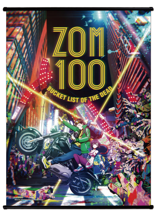 Zom 100 - Teaser Akira Rides A Motorcycle Wall Scroll