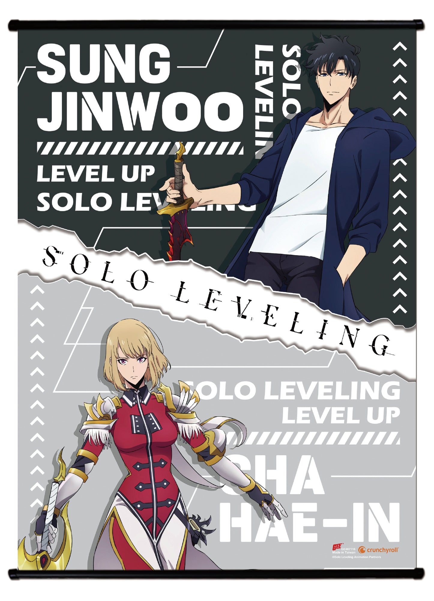 Solo Leveling - Sung Jinwoo And Cha Hae-In Wall Scroll