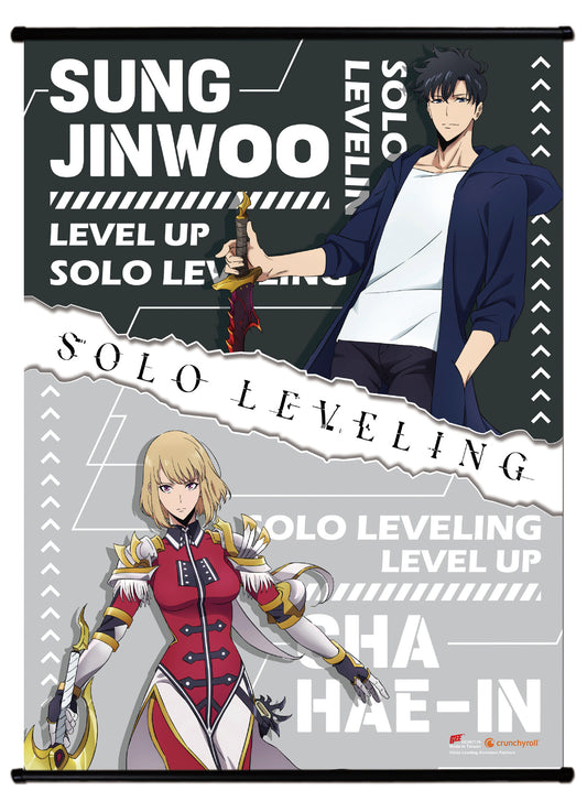 Solo Leveling - Sung Jinwoo And Cha Hae-In Wall Scroll