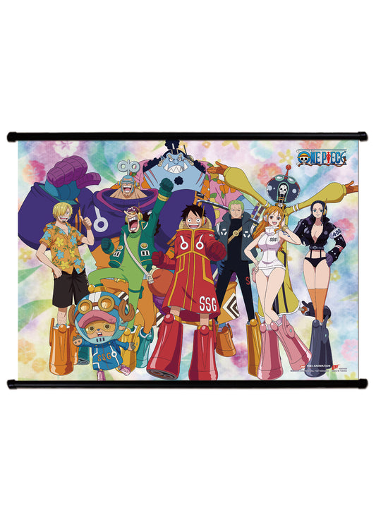 One Piece - Future Island Egghead Group Wall Scroll 31"W x 43"H