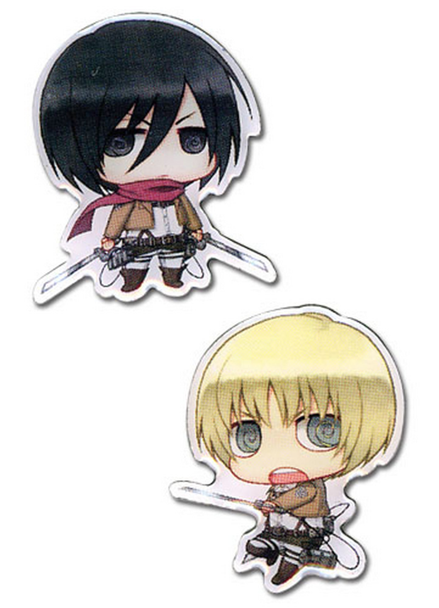 Attack On Titan - Mikasa Ackerman And Armin Arlet Metal Pins