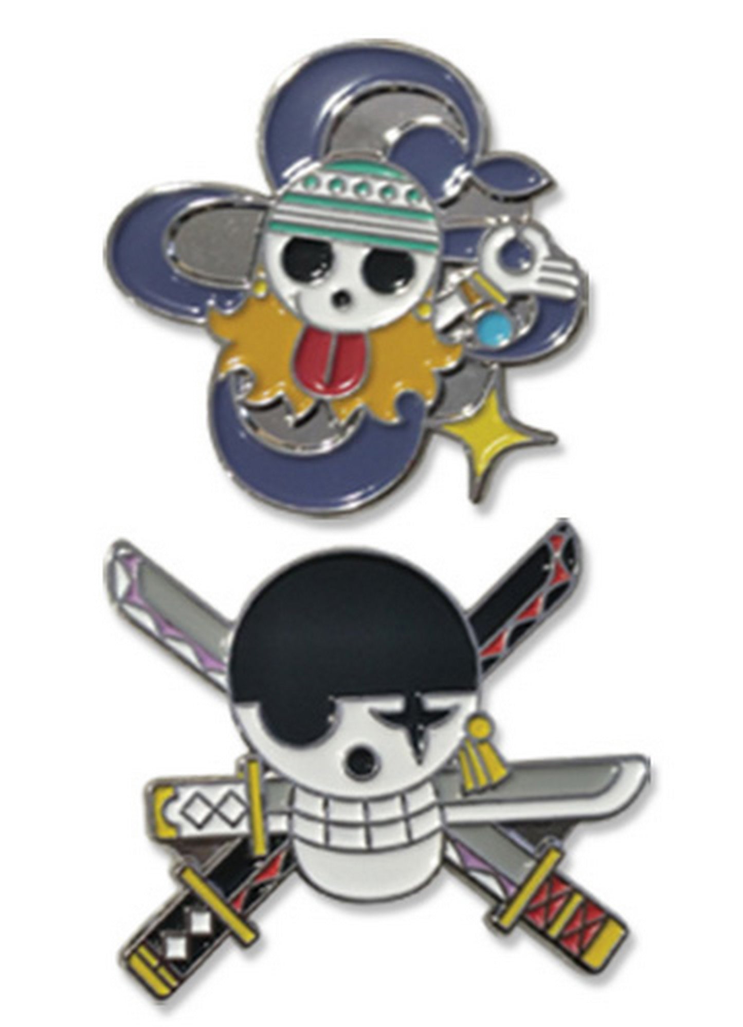 One Piece - Nami And Roronoa Zoro Skull Pin Set