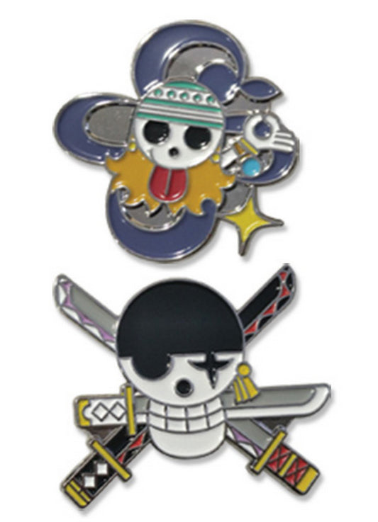 One Piece - Nami And Roronoa Zoro Skull Pin Set