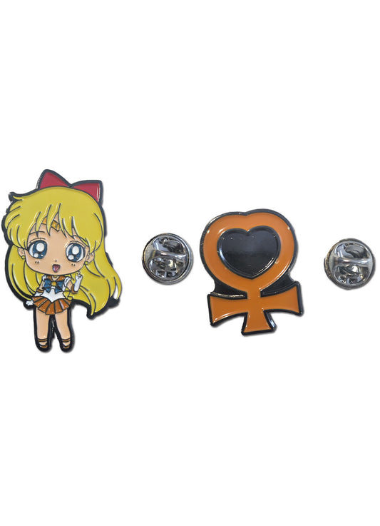 Sailor Moon S - SD Venus & Symbol Pin Set 1.5" & 1"