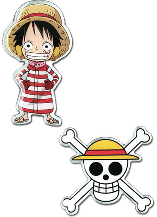 One Piece - Monkey D. Luffy & Straw Hat Skull Metal Pins