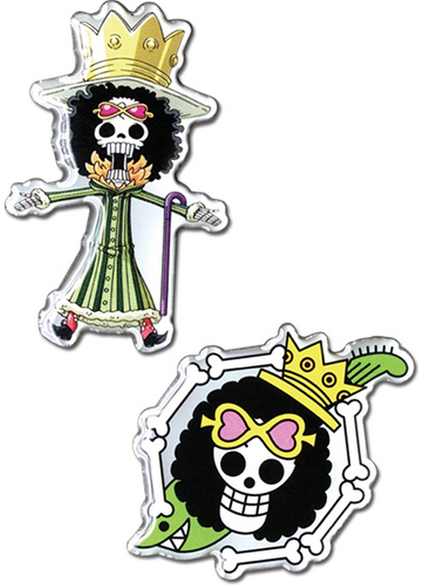 One Piece - Brook & Brook Skull Metal Pins