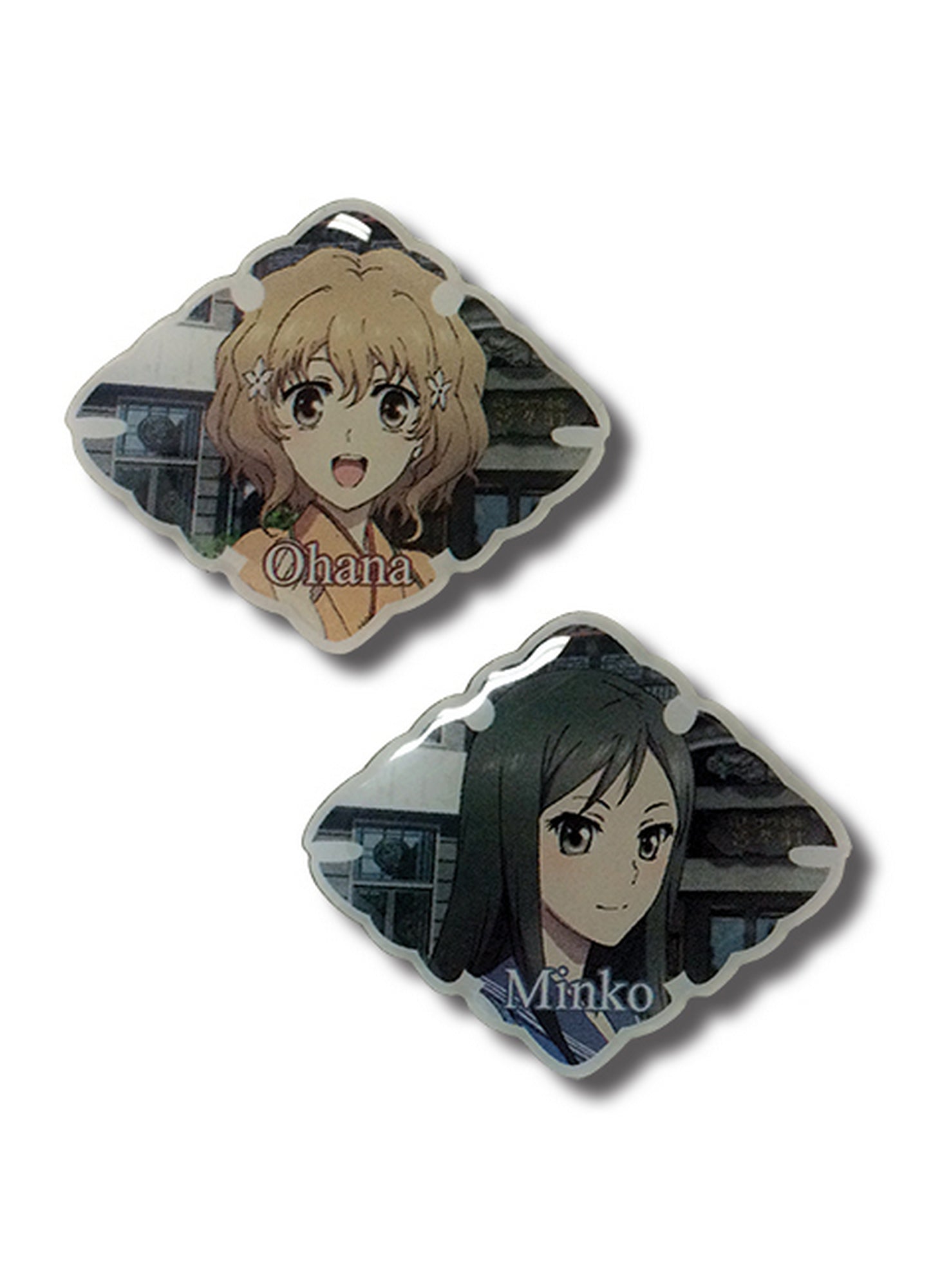 Hanasaku Iroha - Ohana Matsumae & Minko Tsurugi Metal Pins