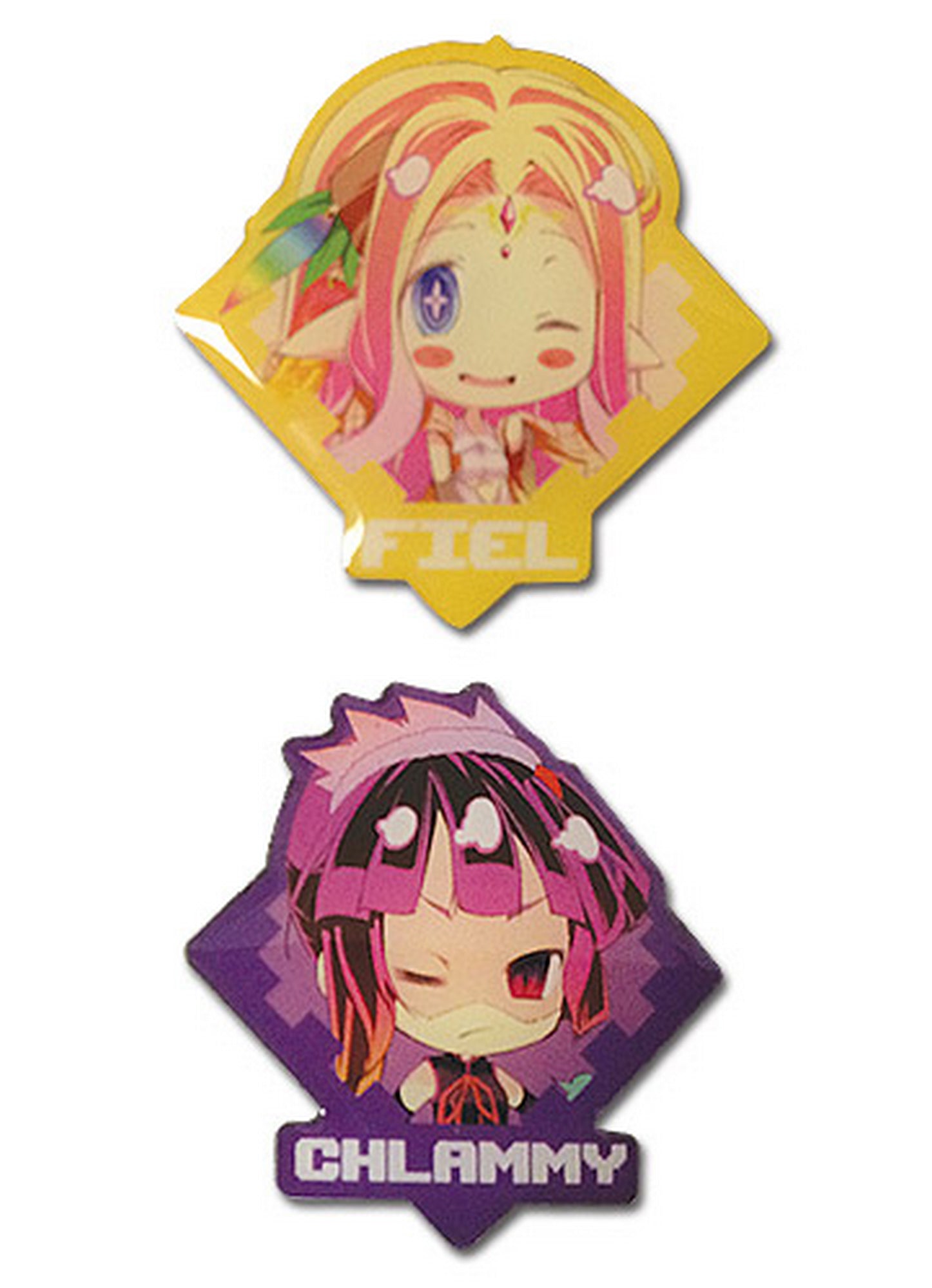 No Game No Life - Chlammy Zell & Fiel Nirvalen Metal Pin
