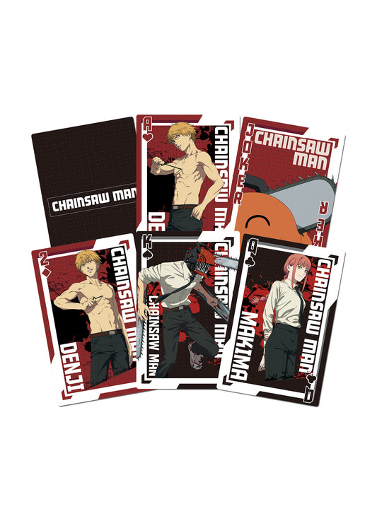 Chainsaw Man - Character Group Splash Background Playing Cards