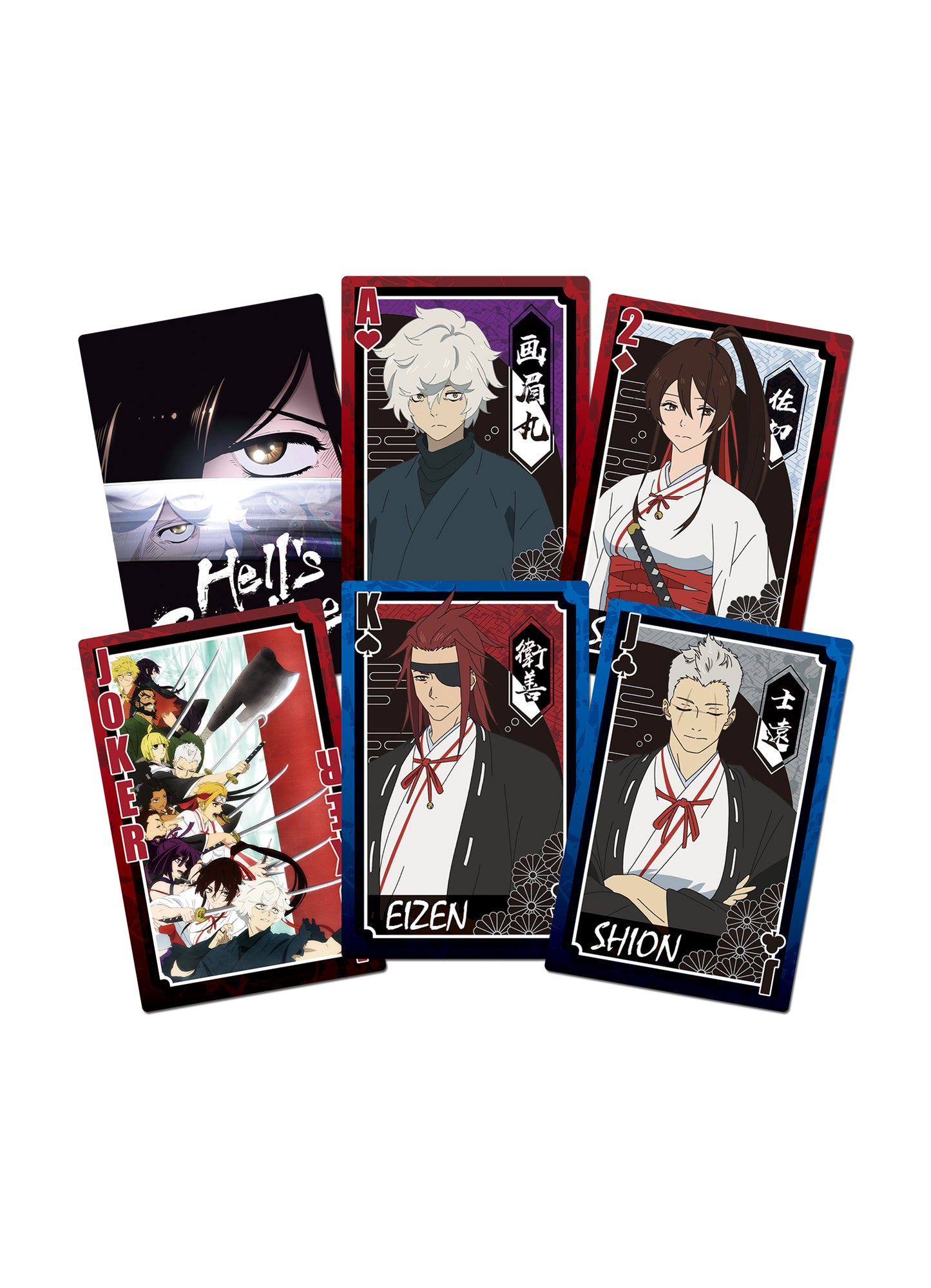 Hell's Paradise- Character Group With Splash Background Playing Card