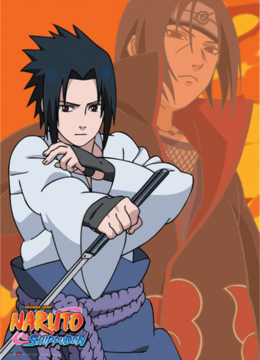 Naruto Shippuden - Itachi Uchiha & Sasuke Uchiha Wall Scroll 31"W x 43"H