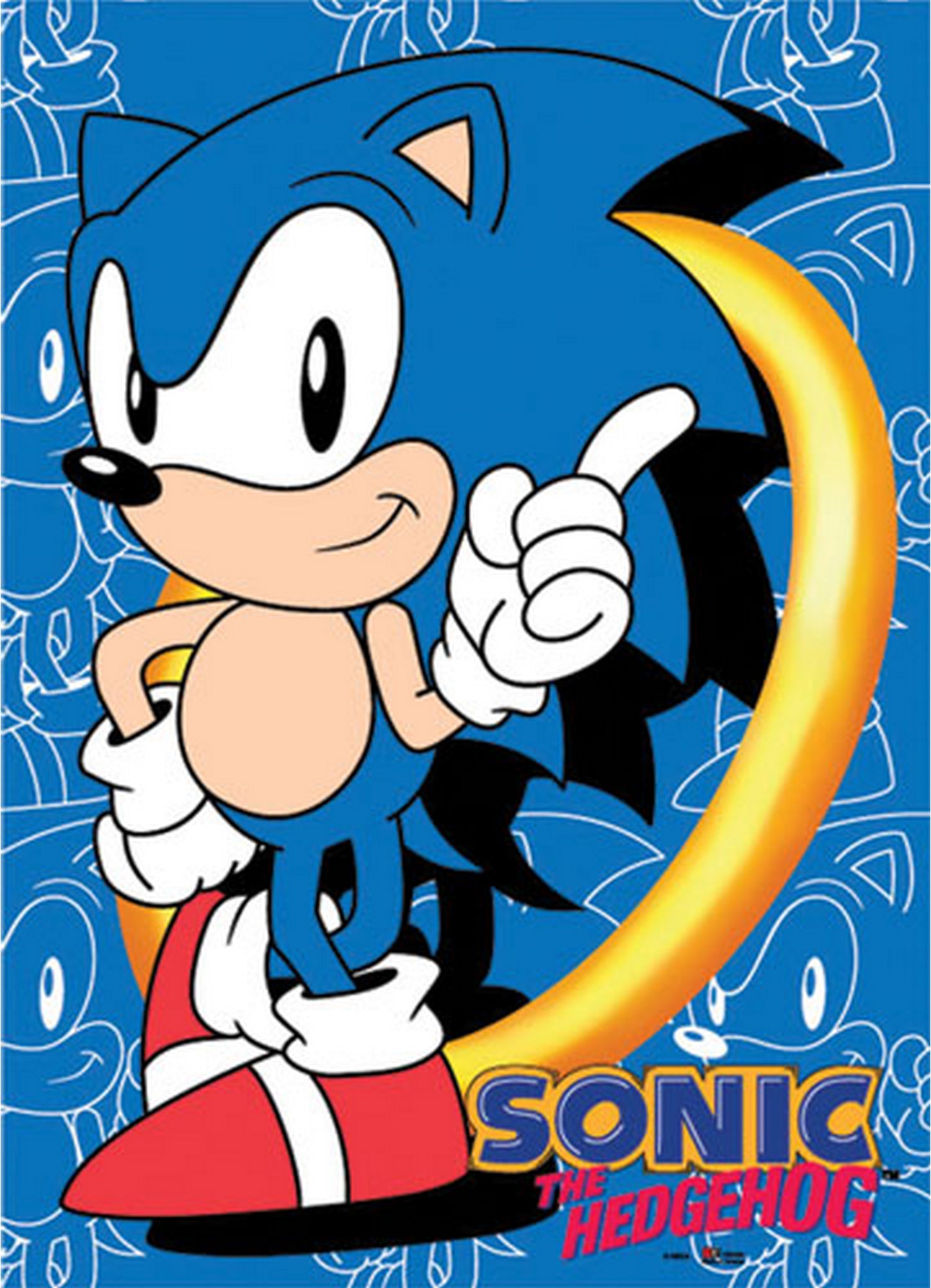 Sonic Classic - Sonic The Hedgehog Wall Scroll 18.5"W x 25.2"H