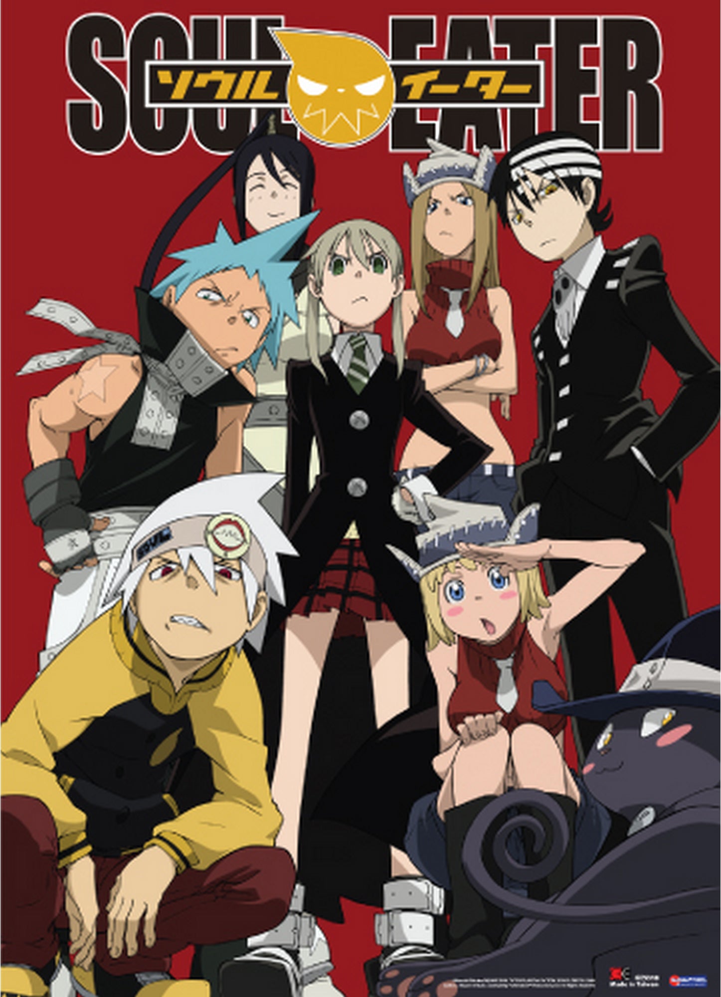 Soul Eater - Red Background Group Wall Scroll 31"W x 43"H