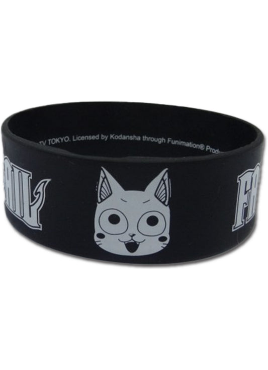 Fairy Tail - Black and White Happy PVC Wristband