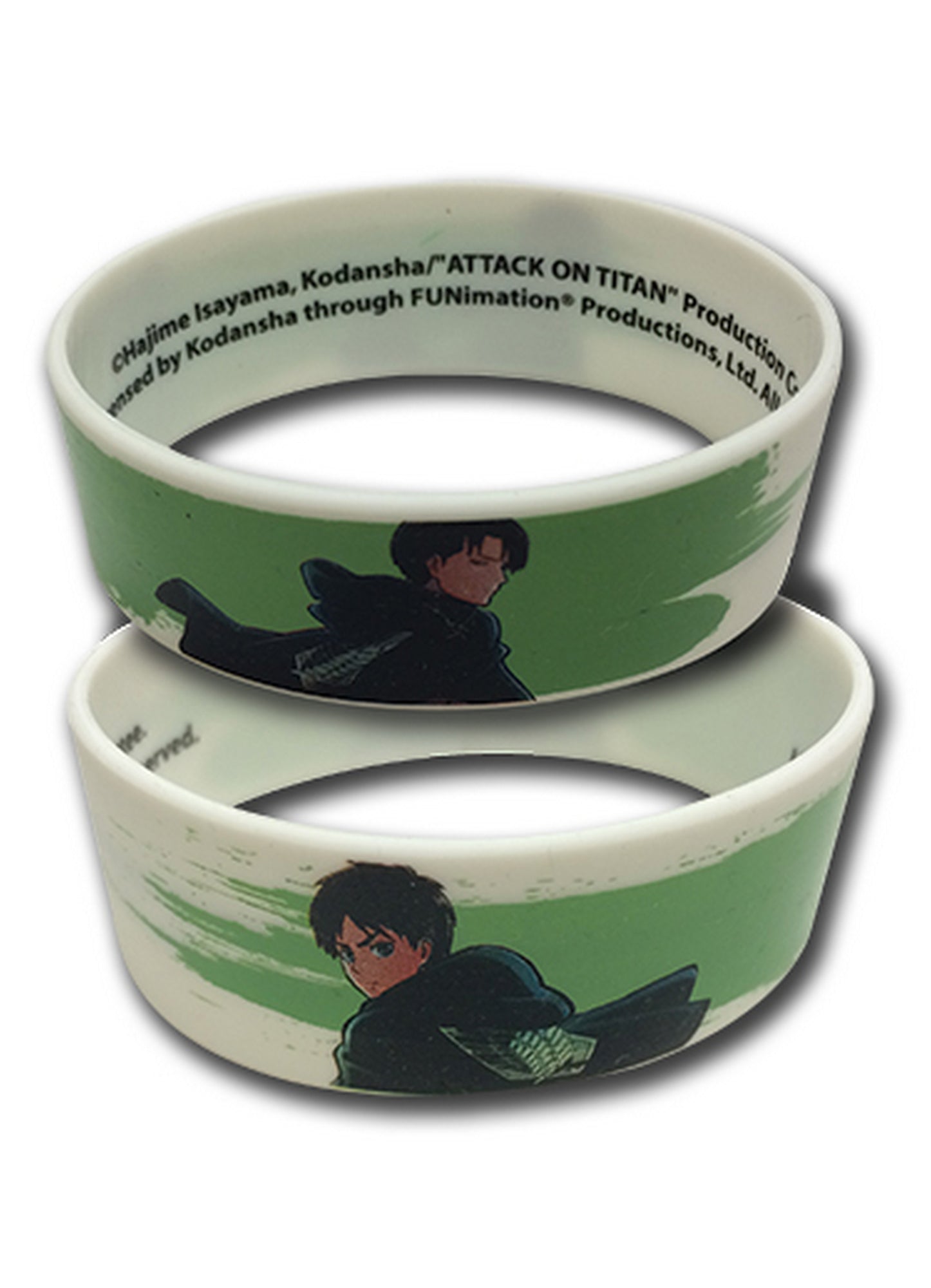 Attack On Titan - Eren Yeager And Levi Ackerman PVC Wristband
