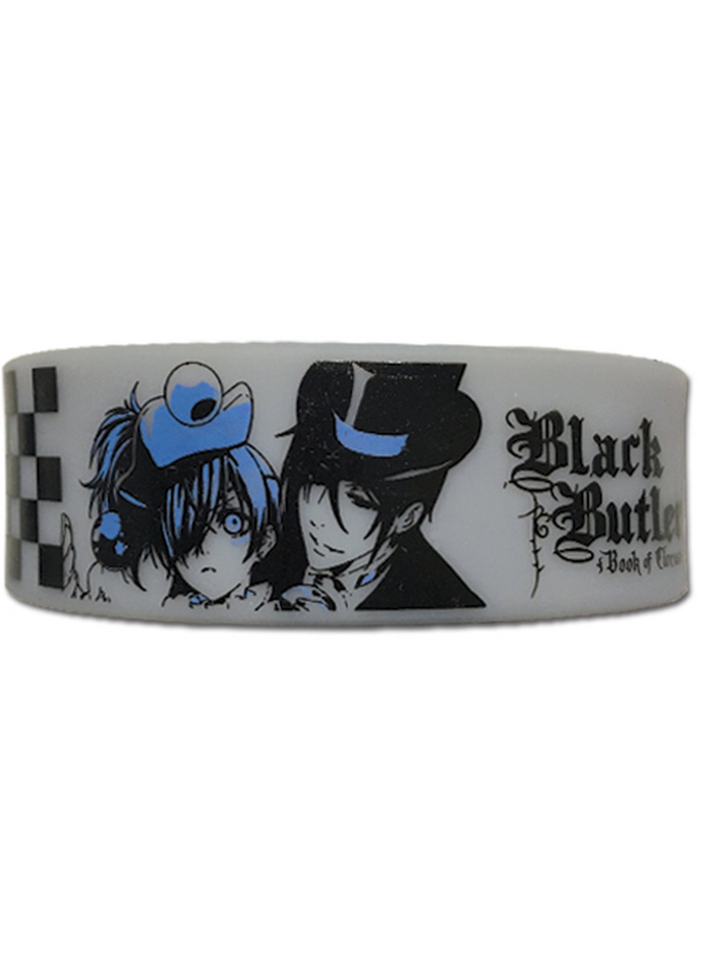 Black Butler Book Of Circus - Checker Pattern PVC Wristband