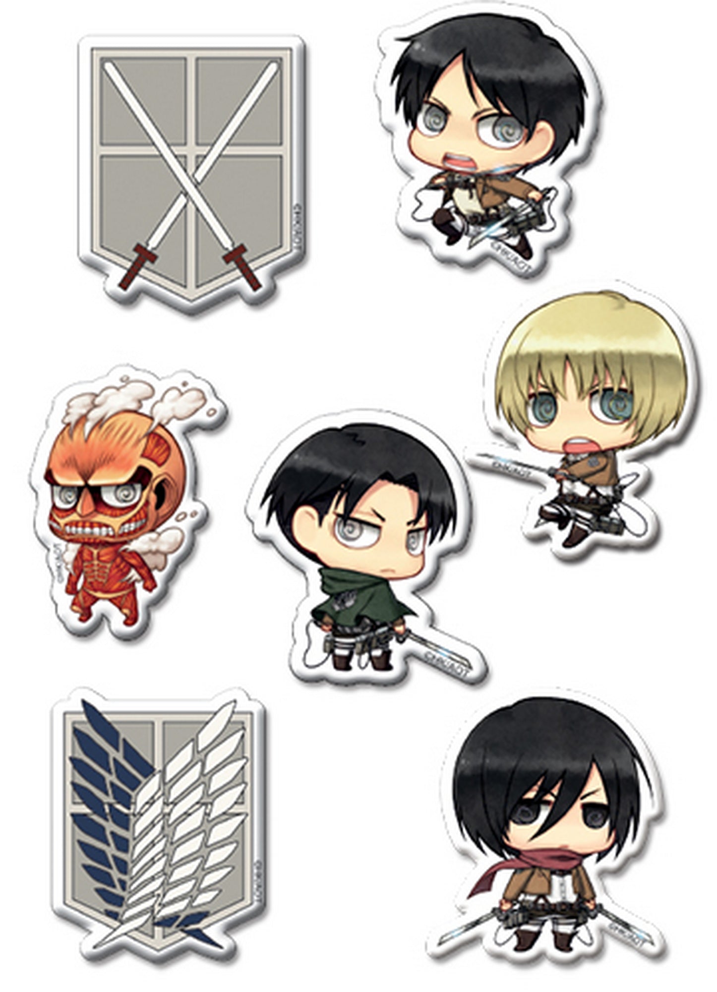Attack On Titan - SD Puffy Sticker Set
