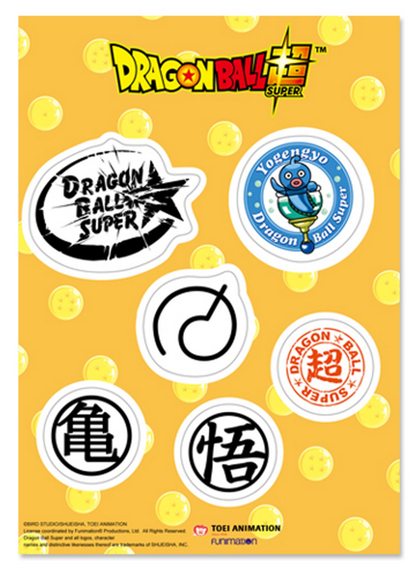 Dragon Ball Super - Icon Sticker Set 5"X7"