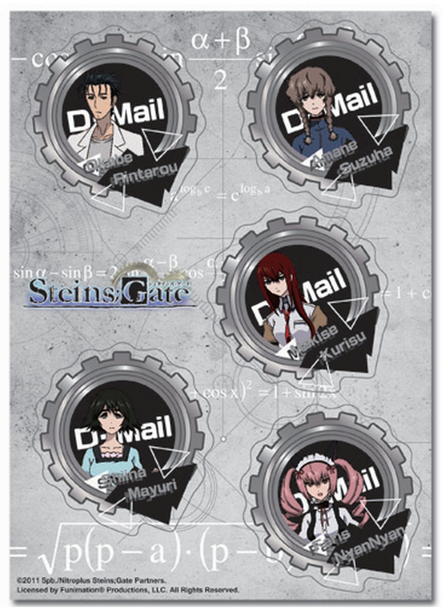 Steins;Gate- Group Sticker Set 5"X7"