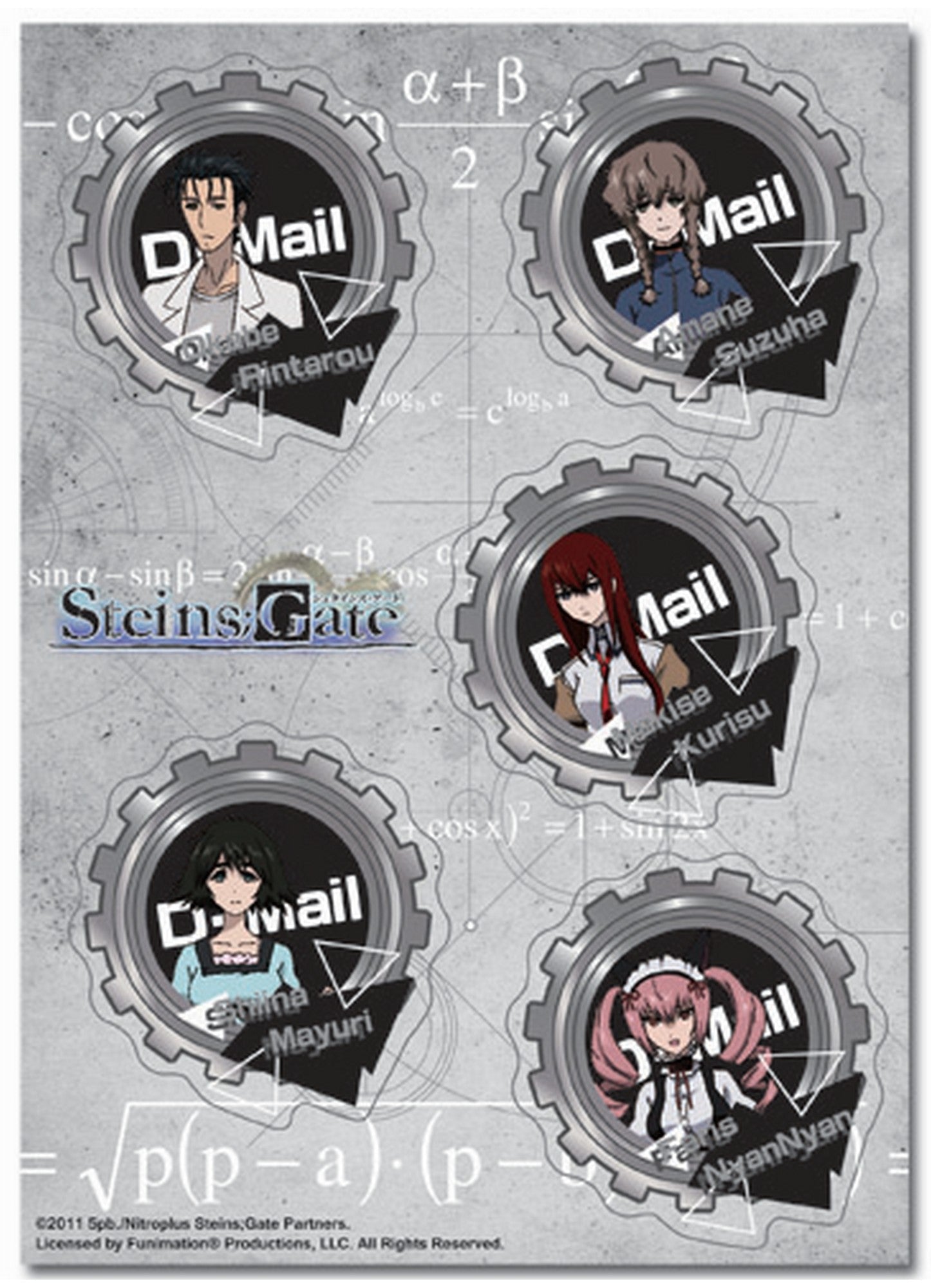 Steins;Gate- Group Sticker Set 5"X7"