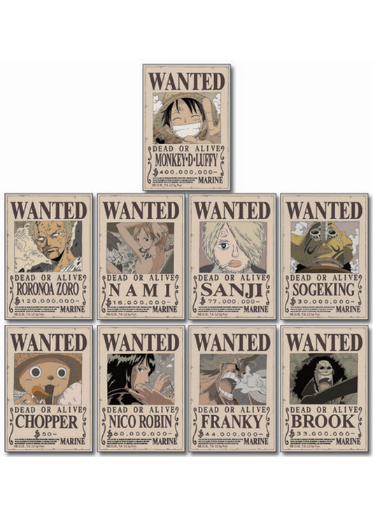 One Piece - Straw Hat Crew Wanted Posters Sticker Set 3"
