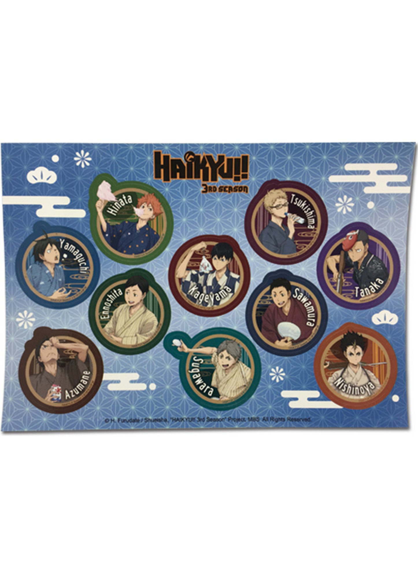 Haikyu S3 - Bathrobe Group Sticker Set 5"X7"