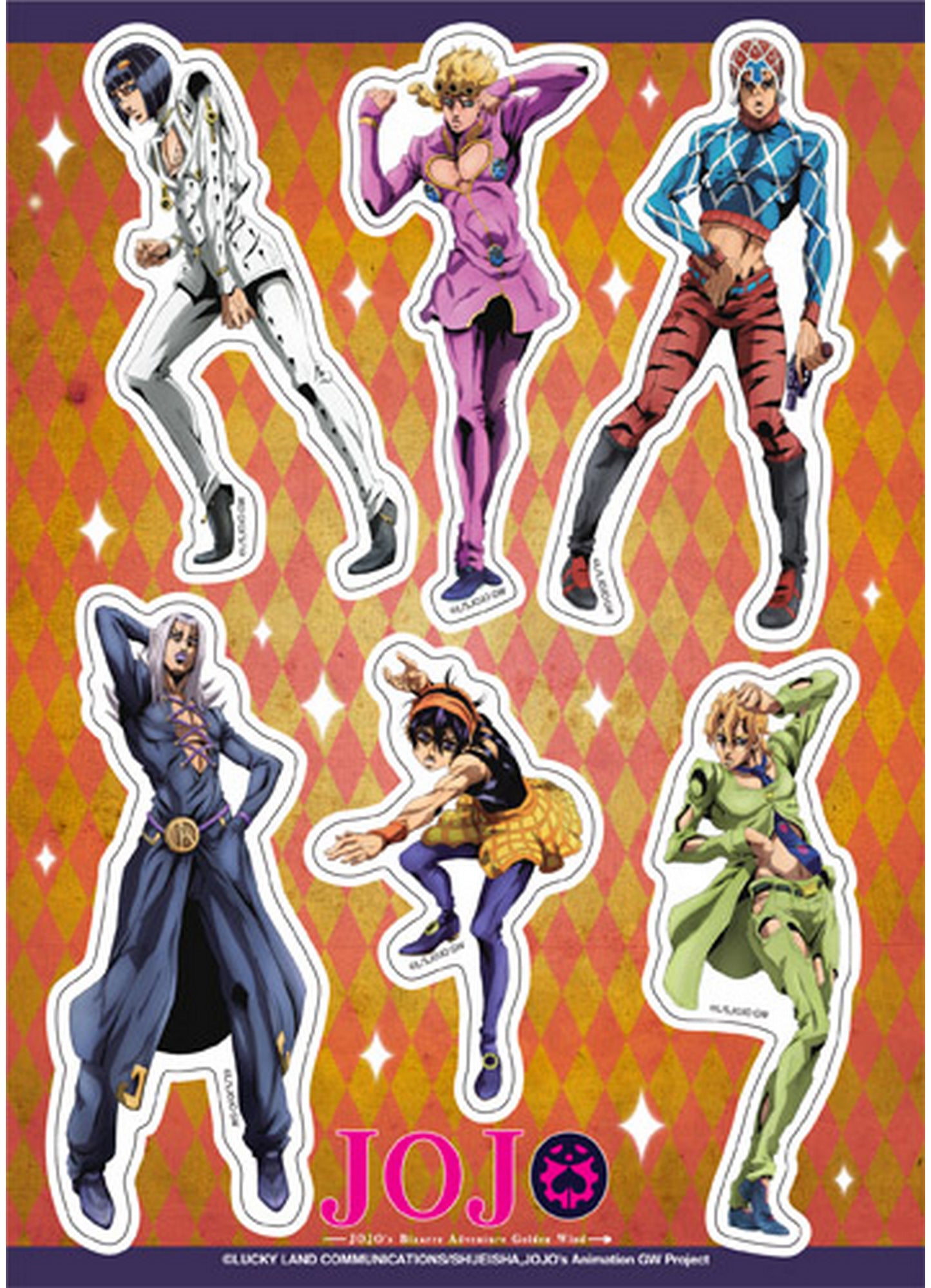 Jojos S4 - Group Sticker Set 5"X7"