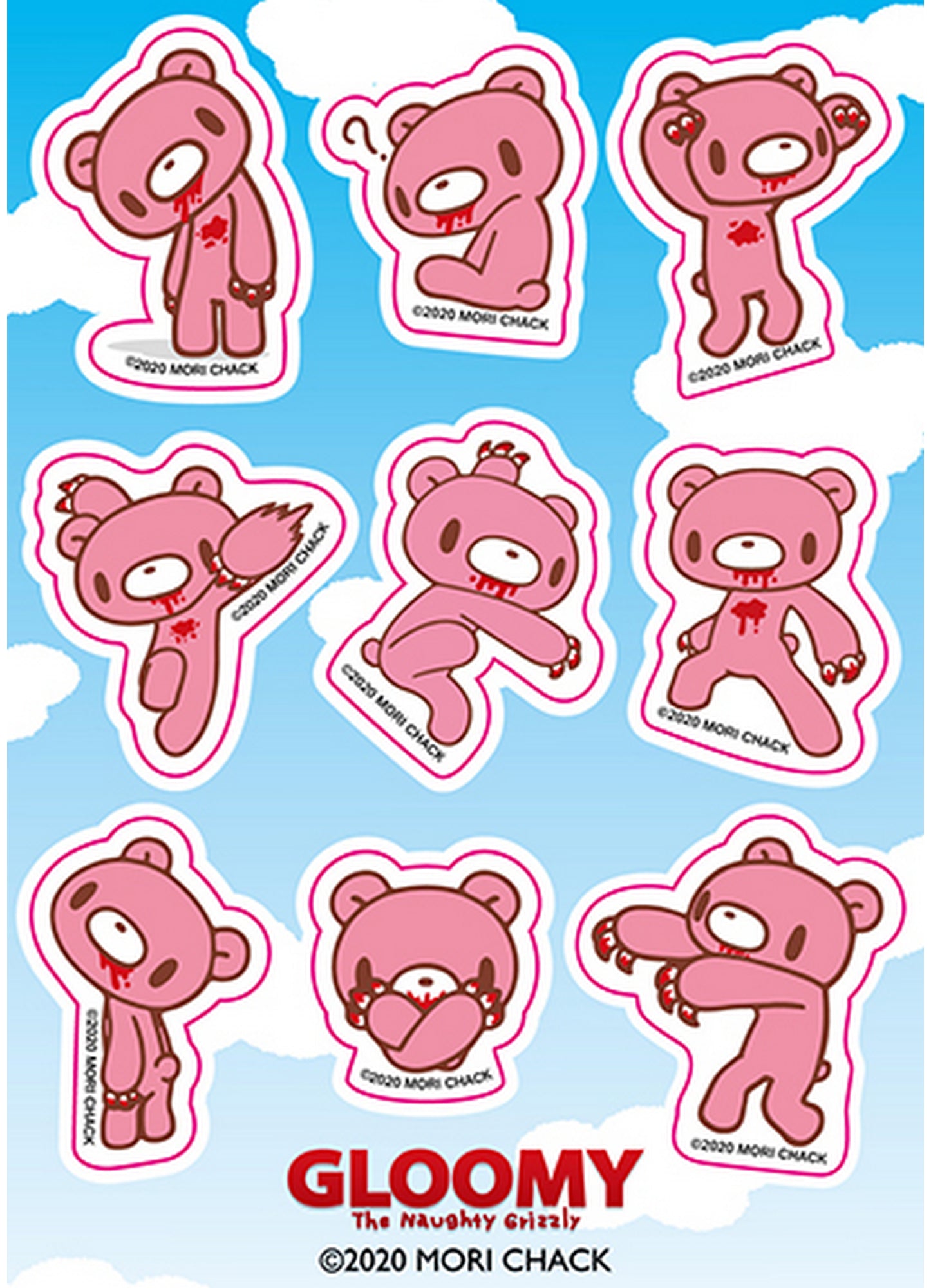 Gloomy Bear And Gloomy - Gloomy Bear Sticker Set 5"X7"