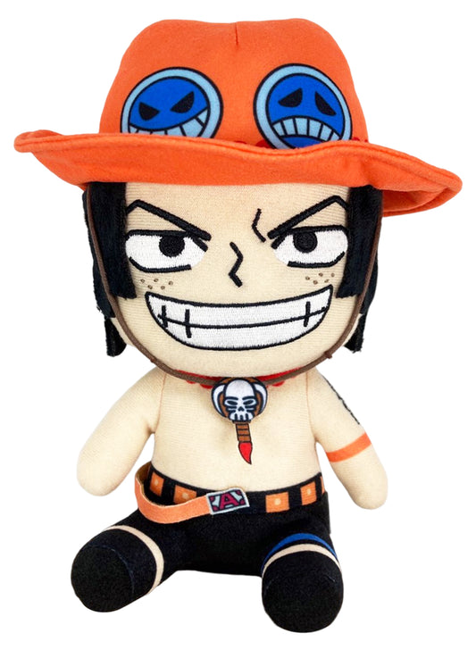 One Piece - Portgas D. Ace Sitting Pose Plush 7"H