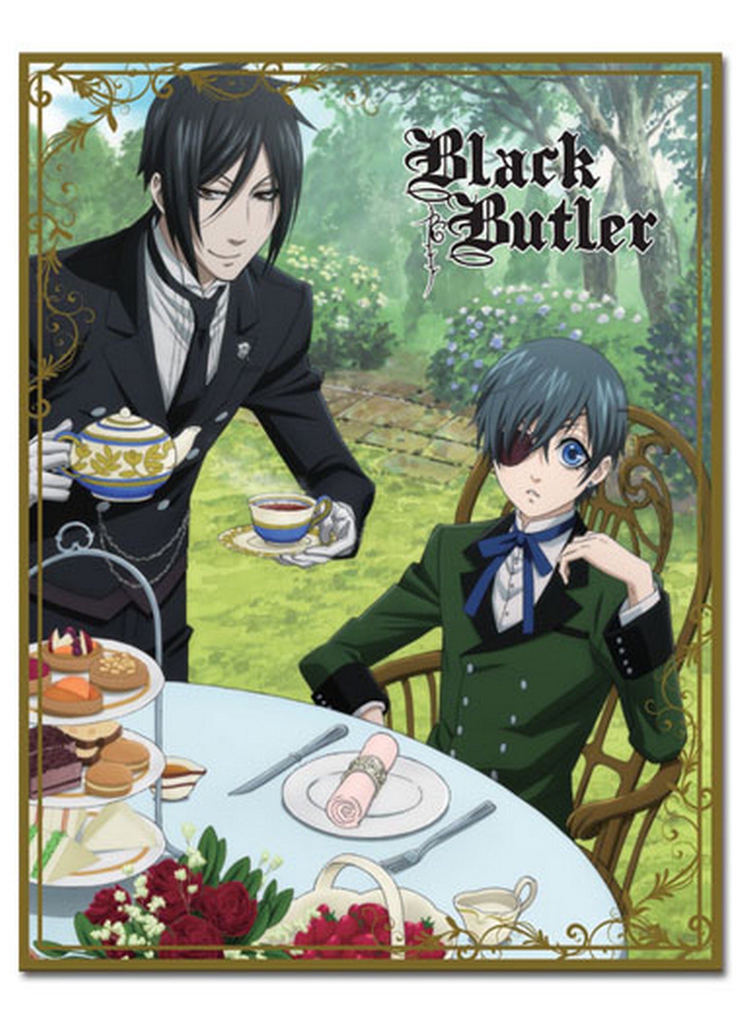 Black Butler - Ciel Phantomhive & Sebastian Michaelis Afternoon Tea Sublimation Throw Blanket 46"W x 60"H