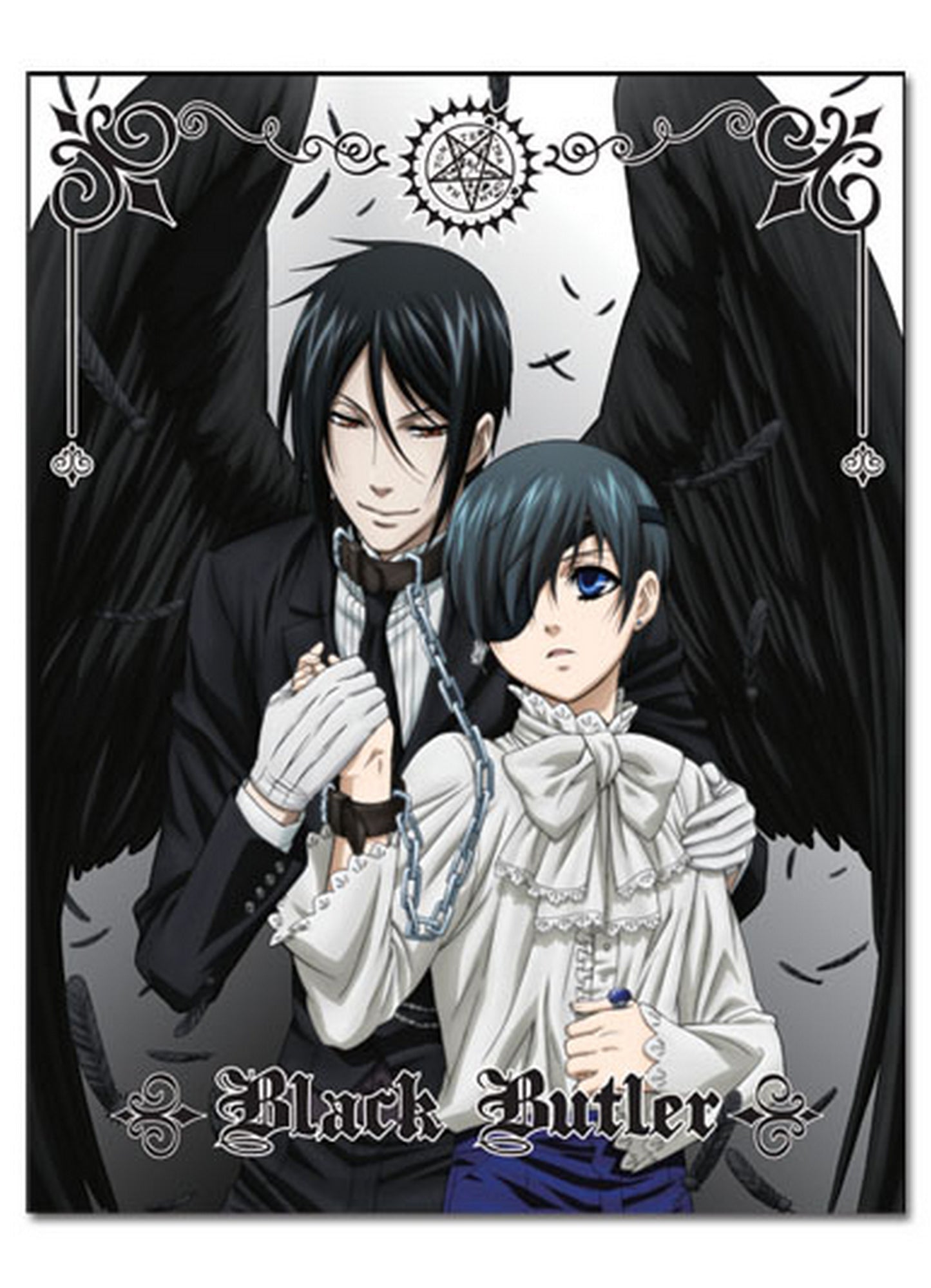 Black Butler - Ciel Phantomhive & Sebastian Michaelis Black Wings Sublimation Throw Blanket 46"W x 60"H