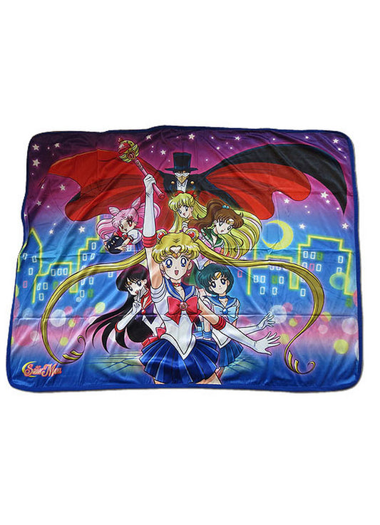 Sailor Moon R - Sailor Moon Group Sublimation Throw Blanket 46"W x 60"H