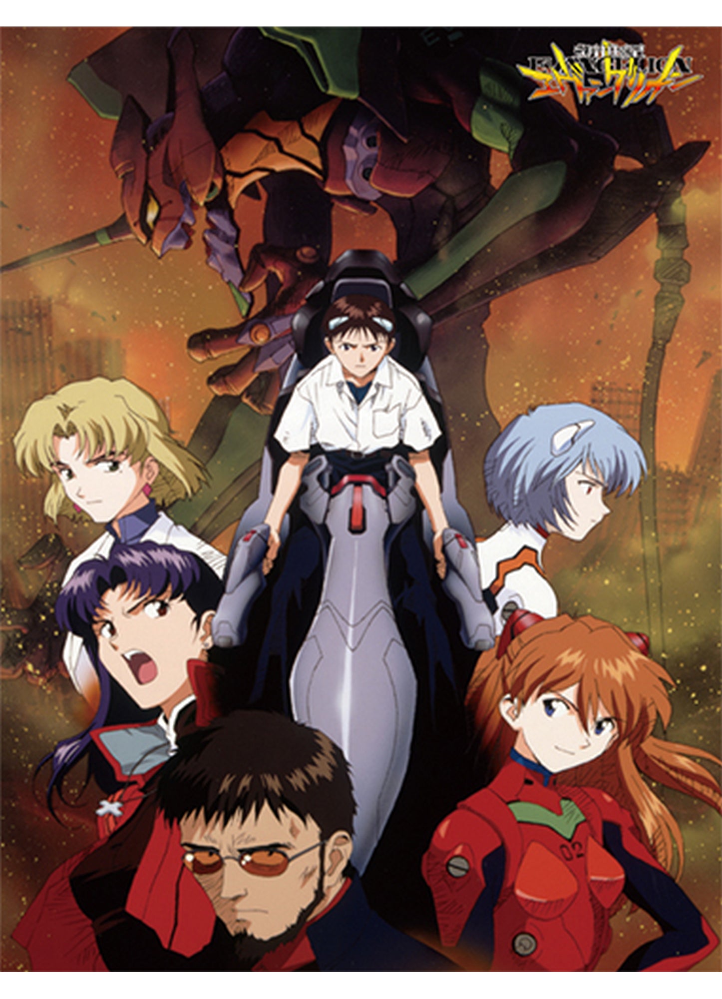 Evangelion - Group In City Sublimation Throw Blanket 46"W x 60"H