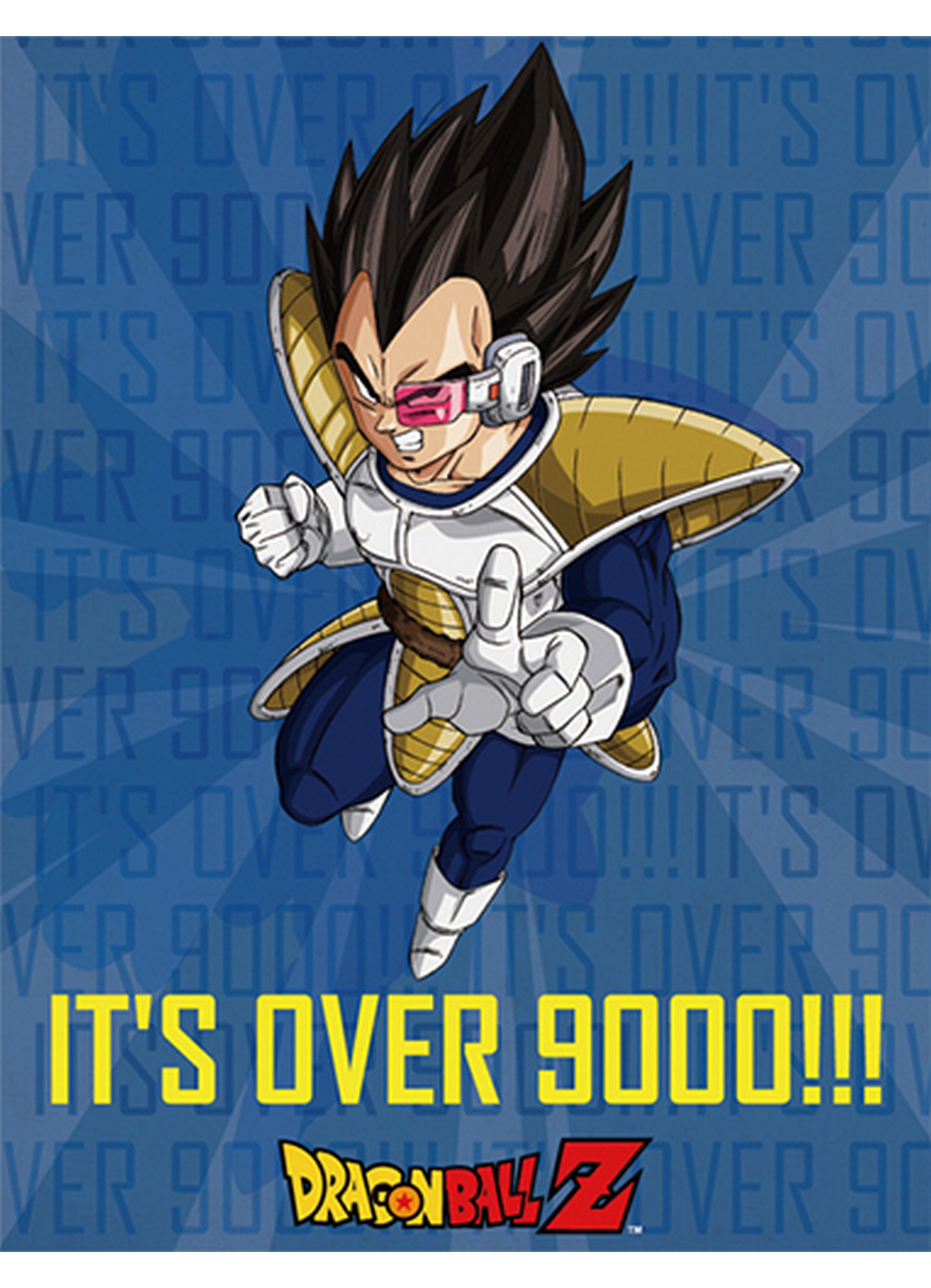 Dragon Ball Z - Its Over 9000! Sublimation Throw Blanket 46"W x 60"H