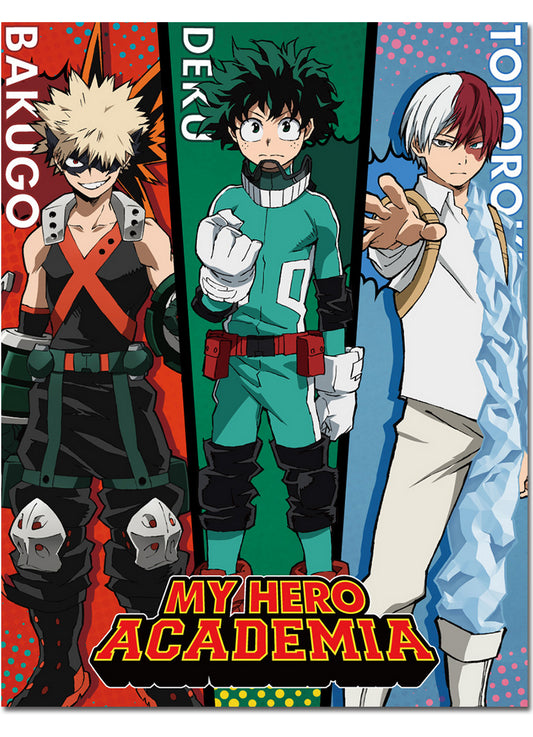 My Hero Academia - Midoriya Izuku "Deku" & Katsuki Bakugo & Shoto Todoroki Sublimation Throw Blanket 46"W x 60"H