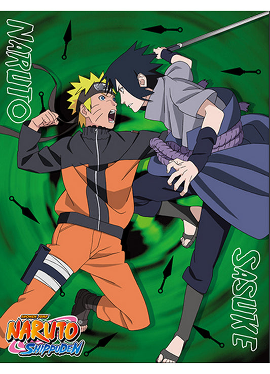 Naruto Shippuden - Sasuke Uchiha & Naruto Uzumaki Sublimation Throw Blanket 46"W x 60"H
