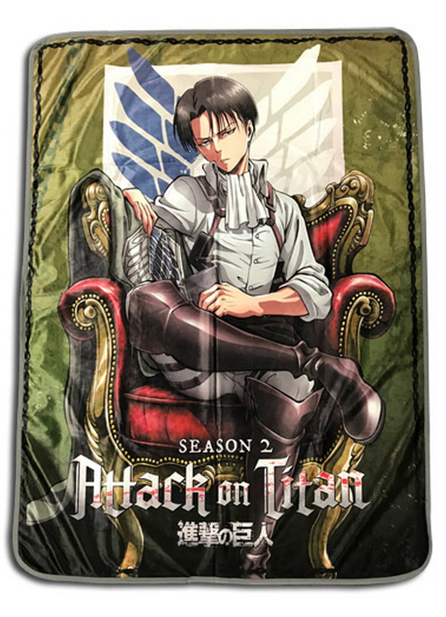 Attack on Titan Season 2 - Levi Ackerman Sublimation Throw Blanket 46"W x 60"H
