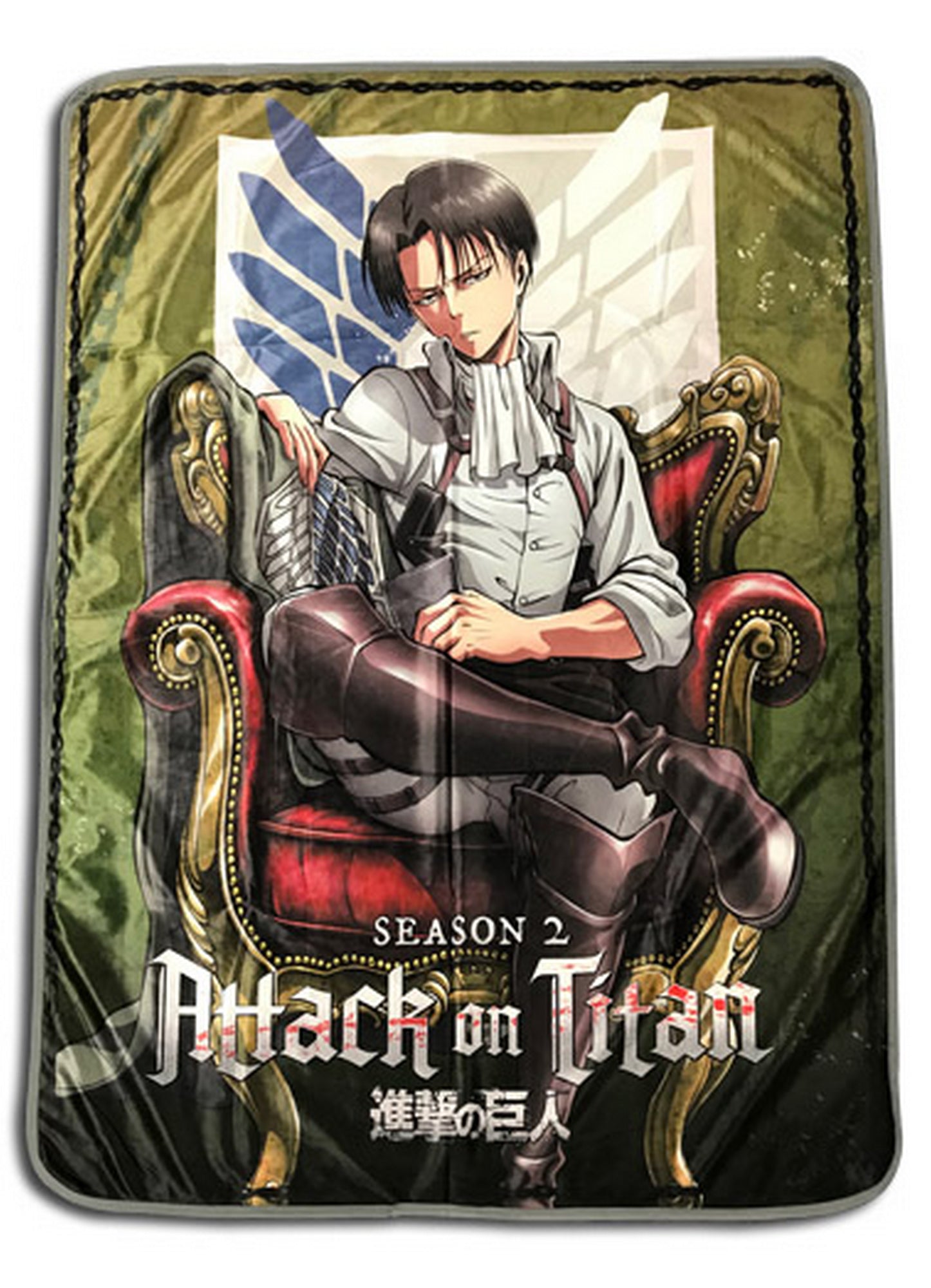 Attack on Titan Season 2 - Levi Ackerman Sublimation Throw Blanket 46"W x 60"H