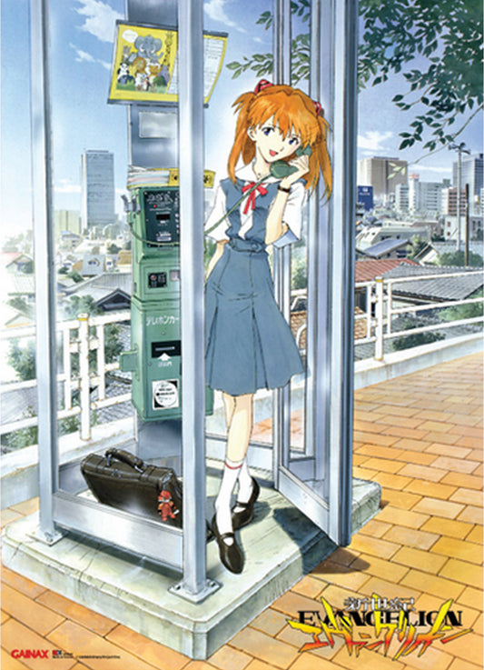 Evangelion - Asuka Langley With Phone Booth Wall Scroll 31"W x 43"H