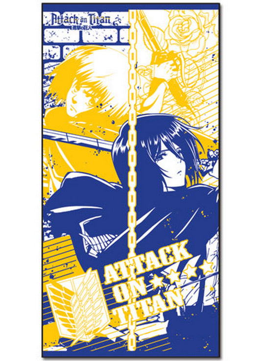 Attack On Titan - Mikasa Ackerman & Armin Arlet Towel 29.5"W x 59"H