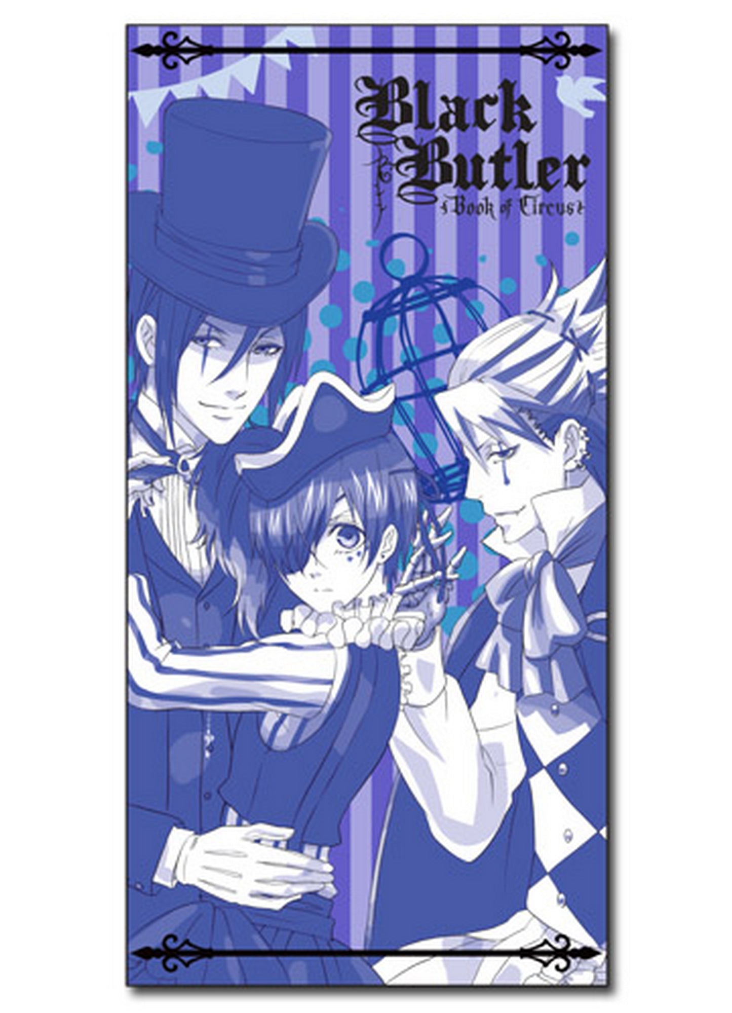 Black Butler Book Of Circus - Ciel Phantomhive, Sebastian Michaelis & Joker Towel 29.5"W x 59"H