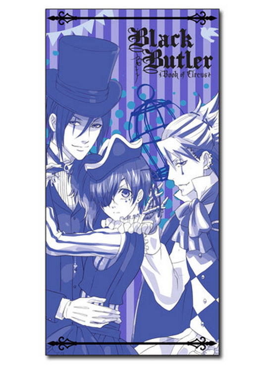 Black Butler Book Of Circus - Ciel Phantomhive, Sebastian Michaelis & Joker Towel 29.5"W x 59"H