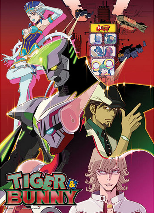 Tiger & Bunny - Kotetsu, Karina And Barnaby Wall Scroll 31"W x 43"H