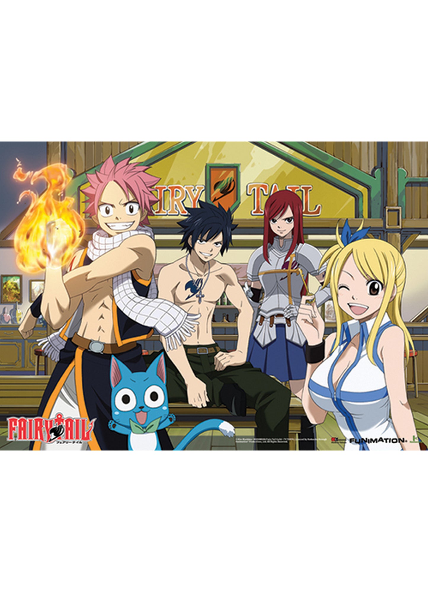 Fairy Tail - Group In Front Of Bar Wall Scroll 31"W x 43"H